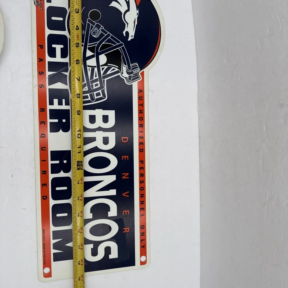 Vintage‎ WinCraft Denver Broncos Locker Room Sign NFL Navy Wall Decor Man Cave